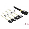 Przewód Mini SAS SFF-8087  4 x 7-pinowe SATA, 1 m metal Delock 85731