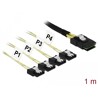 Przewód Mini SAS SFF-8087  4 x 7-pinowe SATA, 1 m metal Delock 85731