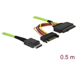 Kabel OCuLink PCIe SFF-8611 Host  SFF-8639 Device 0,5 m Delock 85802