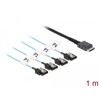 Przewód OCuLink SFF-8611  4 x 7-pinowe SATA, 1 m metal Delock 85829
