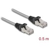 Kabel sieciowy RJ45 Cat.6A U/FTP w koszulce metalowej 0,5m Delock 80107