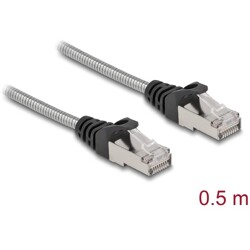 Kabel sieciowy RJ45 Cat.6A U/FTP w koszulce metalowej 0,5m Delock 80107