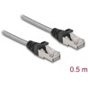 Kabel sieciowy RJ45 Cat.6A U/FTP w koszulce metalowej 0,5m Delock 80107