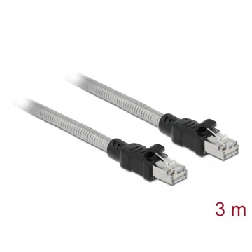 Kabel sieciowy RJ45 Cat.6A U/FTP w koszulce metalowej 3m Delock 80110