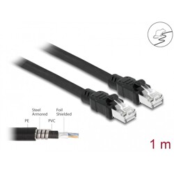 Kabel sieciowy RJ45 Cat.6A F/UTP z wewnętrzną osłoną metalową 1m Delock 80113