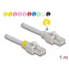 Kabel sieciowy RJ45 Cat.6A S/FTP z kolorowymi klipsami 1m Delock 80118