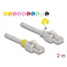 Kabel sieciowy RJ45 Cat.6A S/FTP z kolorowymi klipsami 2m Delock 80119