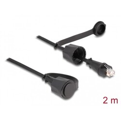 Kabel sieciowy RJ45 męski na RJ45 męski Cat.6 STP z nasadką ochronną do zastosowań zewnętrznych IP68 odporny na pył i wodę czarn