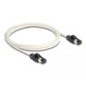 Kabel sieciowy RJ45 męski na męski Cat.6A S/FTP z obracanymi klipsami kolorowymi 2m biały Delock 80170