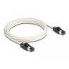 Kabel sieciowy RJ45 męski na męski Cat.6A S/FTP z obracanymi klipsami kolorowymi 3m biały Delock 80171