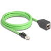 Sieciowy kabel przedłużający RJ45 Cat.6A męski na żeński SF/UTP do łańcuchów holujących PUR (TPU) 2m zielony Delock 80881