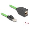 Sieciowy kabel przedłużający RJ45 Cat.6A męski na żeński SF/UTP do łańcuchów holujących PUR (TPU) 5m zielony Delock 80882