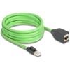 Sieciowy kabel przedłużający RJ45 Cat.6A męski na żeński SF/UTP do łańcuchów holujących PUR (TPU) 5m zielony Delock 80882
