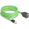 Sieciowy kabel przedłużający RJ45 Cat.6A męski na żeński SF/UTP do łańcuchów holujących PUR (TPU) 5m zielony Delock 80882