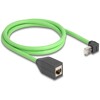 Sieciowy kabel przedłużający RJ45 Cat.6A męski wygięty pod kątem do góry na żeński SF/UTP do łańcuchów holujących PUR (TPU) 1m z