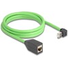 Sieciowy kabel przedłużający RJ45 Cat.6A męski wygięty pod kątem do góry na żeński SF/UTP do łańcuchów holujących PUR (TPU) 2m z