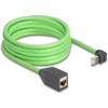 Sieciowy kabel przedłużający RJ45 Cat.6A męski wygięty pod kątem do góry na żeński SF/UTP do łańcuchów holujących PUR (TPU) 5m z
