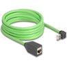 Sieciowy kabel przedłużający RJ45 Cat.6A męski wygięty pod kątem do góry na żeński SF/UTP do łańcuchów holujących PUR (TPU) 5m z