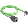 Sieciowy kabel przedłużający RJ45 Cat.6A męski wygięty pod kątem do dołu na żeński SF/UTP do łańcuchów holujących PUR (TPU) 1m z