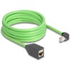 Sieciowy kabel przedłużający RJ45 Cat.6A męski wygięty pod kątem do dołu na żeński SF/UTP do łańcuchów holujących PUR (TPU) 5m z