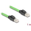 Kabel sieciowy RJ45 Cat.6A męski na męski SF/UTP do łańcuchów holujących PUR (TPU) 1m zielony Delock 80889