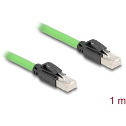 Kabel sieciowy RJ45 Cat.6A męski na męski SF/UTP do łańcuchów holujących PUR (TPU) 1m zielony Delock 80889