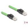 Kabel sieciowy RJ45 Cat.6A męski na męski SF/UTP do łańcuchów holujących PUR (TPU) 2m zielony Delock 80890