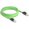 Kabel sieciowy RJ45 Cat.6A męski na męski SF/UTP do łańcuchów holujących PUR (TPU) 2m zielony Delock 80890