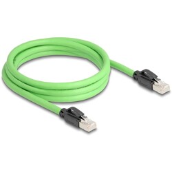 Kabel sieciowy RJ45 Cat.6A męski na męski SF/UTP do łańcuchów holujących PUR (TPU) 2m zielony Delock 80890