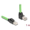 Kabel sieciowy RJ45 Cat.6A męski na męski wygięty pod kątem do góry SF/UTP do łańcuchów holujących PUR (TPU) 1m zielony Delock 8