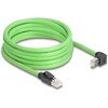 Kabel sieciowy RJ45 Cat.6A męski na męski wygięty pod kątem do góry SF/UTP do łańcuchów holujących PUR (TPU) 5m zielony Delock 8