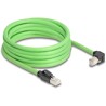 Kabel sieciowy RJ45 Cat.6A męski na męski wygięty pod kątem do dołu SF/UTP do łańcuchów holujących PUR (TPU) 5m zielony Delock 8