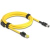 Kabel RJ45 męski Cat.6 do Mini I/O 8-pinowy D-shape typ 2 męski 2m żółty Delock 81251
