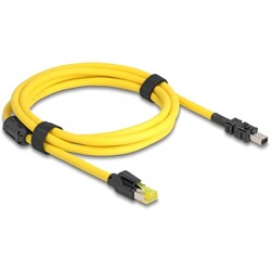 Kabel RJ45 męski Cat.6 do Mini I/O 8-pinowy D-shape typ 2 męski 2m żółty Delock 81251
