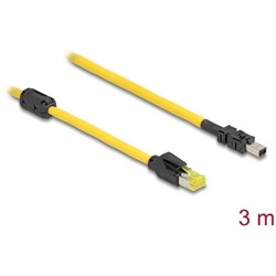 Kabel RJ45 męski Cat.6 do Mini I/O 8-pinowy D-shape typ 3 męski 3m żółty Delock 81252