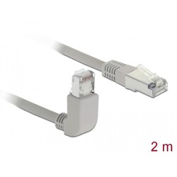 Kabel sieciowy RJ45 Cat.5e SF/UTP pod kątem do góry / prosty 2m Delock 83516