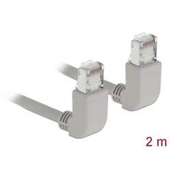 Kabel sieciowy RJ45 Cat.6A S/FTP pod kątem do góry / do góry 2m Delock 83523