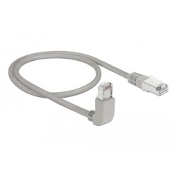 Kabel sieciowy RJ45 Cat.6A S/FTP pod kątem do góry / prosty 0,5m Delock 83644