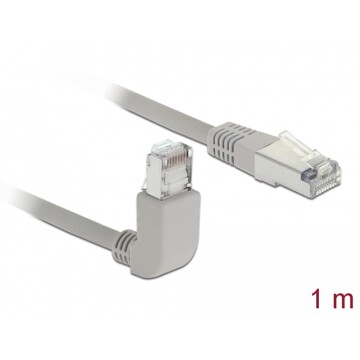 Kabel sieciowy RJ45 Cat.6A S/FTP pod kątem do góry / prosty 1m Delock 83645
