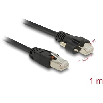 Kabel sieciowy RJ45 męski na RJ45 męski ze śrubami Cat.6 S/FTP 1m Delock 85667