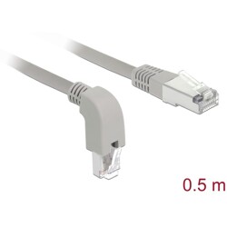 Kabel sieciowy RJ45 Cat.5e SF/UTP pod kątem do dołu / prosty 0,5m Delock 85855