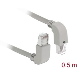 Kabel sieciowy RJ45 Cat.6A S/FTP pod kątem do góry / do dołu 0,5m Delock 85870