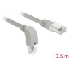 Kabel sieciowy RJ45 Cat.6A S/FTP pod kątem do dołu / prosty 0,5m Delock 85873