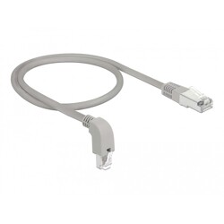Kabel sieciowy RJ45 Cat.6A S/FTP pod kątem do dołu / prosty 0,5m Delock 85873