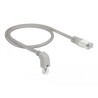 Kabel sieciowy RJ45 Cat.6A S/FTP pod kątem do dołu / prosty 0,5m Delock 85873