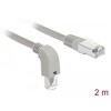 Kabel sieciowy RJ45 Cat.6A S/FTP pod kątem do dołu / prosty 2m Delock 85875