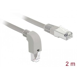 Kabel sieciowy RJ45 Cat.6A S/FTP pod kątem do dołu / prosty 2m Delock 85875