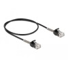 Kabel męski RJ45 do męskiego RJ45 z zabezpieczeniem przegięcia Cat.6A 50cm czarny Delock 87015