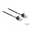Kabel męski RJ45 do męskiego RJ45 z zabezpieczeniem przegięcia Cat.6A 1m czarny Delock 87016