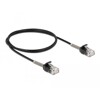 Kabel męski RJ45 do męskiego RJ45 z zabezpieczeniem przegięcia Cat.6A 1m czarny Delock 87016